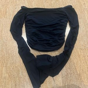 Edikted Off the Shoulder Black Flare Top